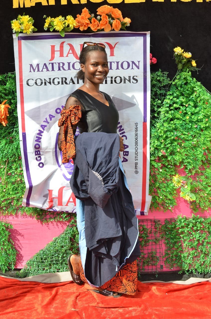 Scholarship beneficiary at matriculation